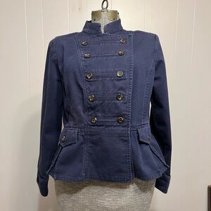 Mossimo Women's Navy Military Style Button up Jacket Large